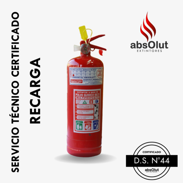 Recarga Extintor PQS ABC 2Kg/ DS44